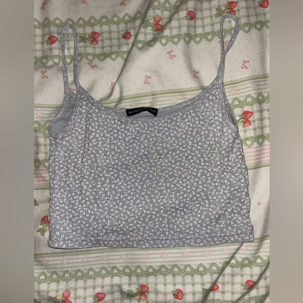 Brandy Melville Light Blue Floral Camisole